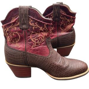 Twisted X Leather Western Boots 8.5 Slouch Coastal Cowgirl Almond Toe Snakeskin